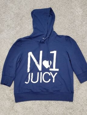 Juicy Couture Navy Blue 'No.1 Juicy' Girls Hooded Sweatshirt